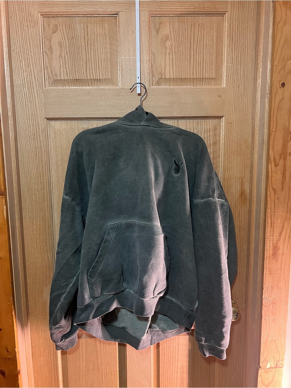 Playboy by Pacsun Dark Green Oversized Pullover Hoodie